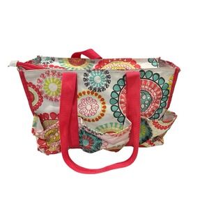 Thirty One Gift Brand Organizing Zip Utility tote bag Citrus‎ Medallion